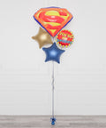 Superman Foil Balloon Bouquet, 4 Balloons, full image