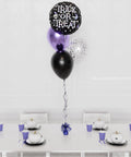 Trick or Treat Foil Confetti Balloon Bouquet, 4 Balloons, inflated with helium