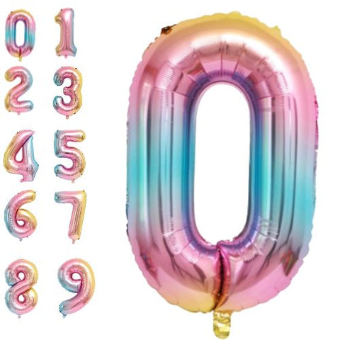 Ballon numéroté pastel ombré, 34 pouces
