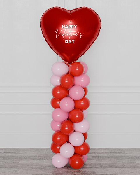 Valentine's Day Balloon Column IN Red and Pink Colors