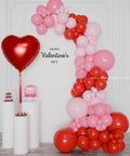 Valentine's Day Balloon Garland, 12 feet - Red and Pink, Air-Inflated, sold by Balloon Expert
