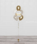 Vive La Retraite Glam Confetti Balloon Bouquet, 7 Balloons, full image, sold by Balloon Expert