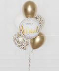 Vive La Retraite Glam Confetti Balloon Bouquet, 7 Balloons, closeup image, sold by Balloon Expert
