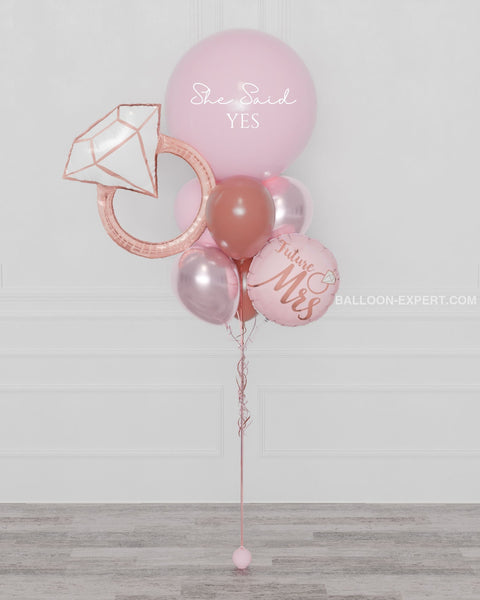 Wedding Custom Jumbo Balloon Bouquet, Pink and Rose, Helium Inflated