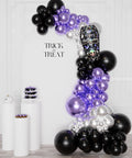 Wednesday Addams Balloon Garland, 12ft, inflated with air, sold by Balloon Expert