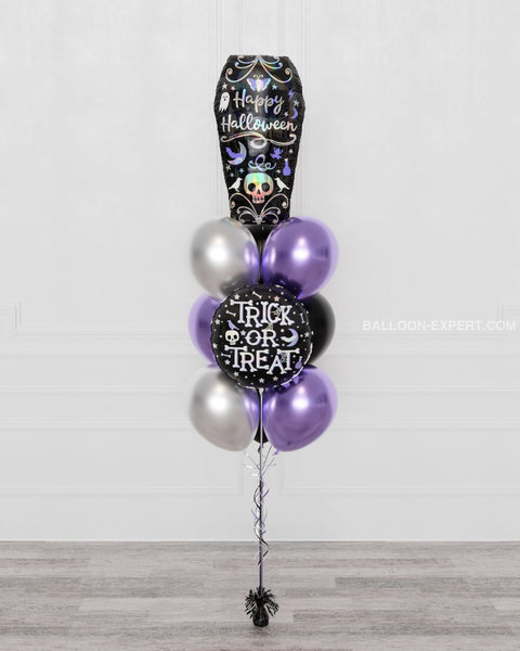 Wednesday Addams Halloween Balloon Bouquet, 10 Balloons, helium-inflated, sold by Balloon Expert