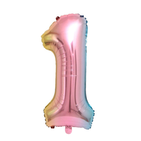 Ballon numéroté pastel ombré, 34 pouces