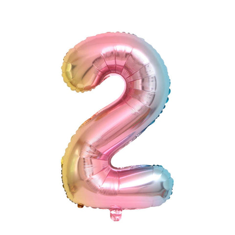 Ballon numéroté pastel ombré, 34 pouces