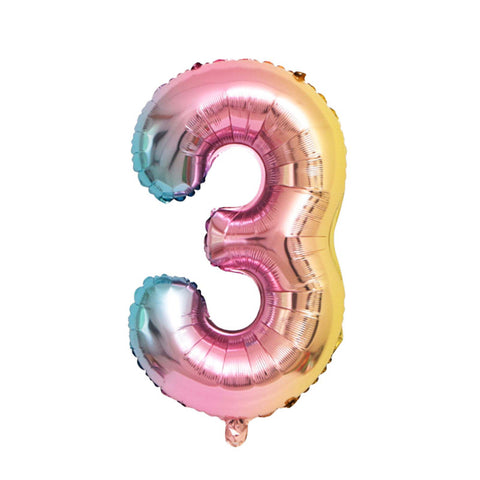 Ballon numéroté pastel ombré, 34 pouces