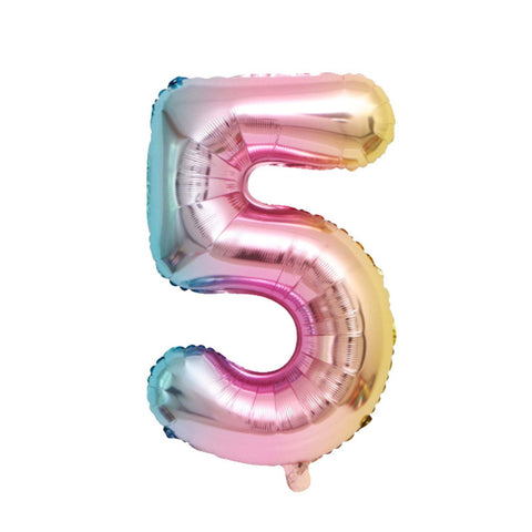 Ballon numéroté pastel ombré, 34 pouces