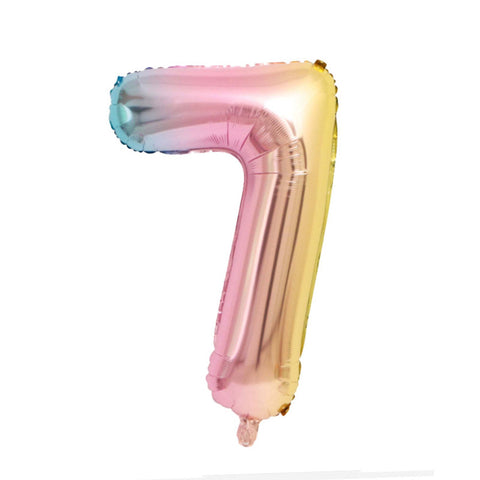 Ballon numéroté pastel ombré, 34 pouces