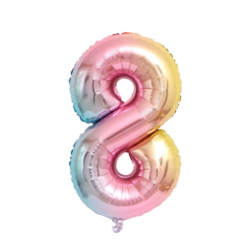 Ballon numéroté pastel ombré, 34 pouces