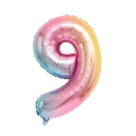 Ballon numéroté pastel ombré, 34 pouces