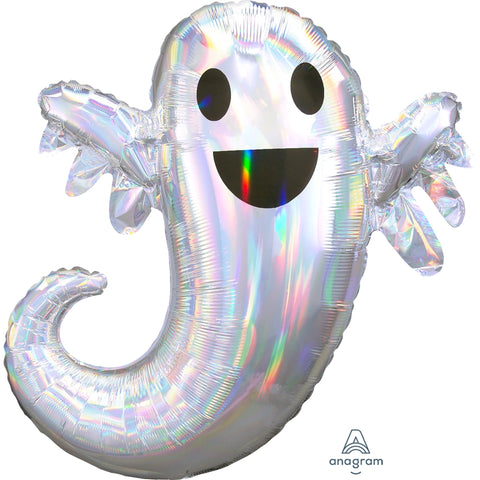 Halloween Iridescent Ghost Supershape Foil Balloon