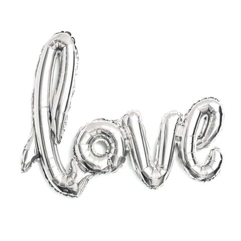 Silver Love Air Filled Foil Balloon