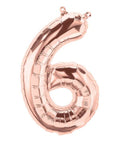 Buy Balloons Rose Gold Number 6 Foil Balloon, 16 Inches sold at Balloon Expert