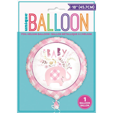 Buy Baby Shower Pink Floral Elephant Foil Balloon, 18 Inches sold at Balloon Expert