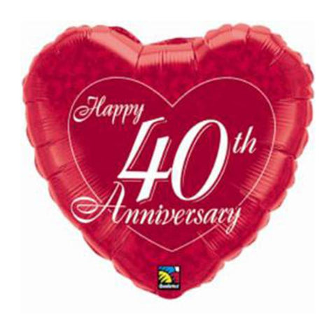 Buy Balloons Happy 40th Anniversary Foil Balloon, 18 Inches sold at Balloon Expert