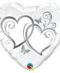 Buy Balloons Silver Entwinned Hearts, Foil Balloon 18 Inches sold at Balloon Expert