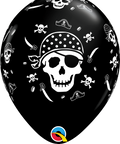 12" Pirate Skull Latex Balloon, Helium Inflated from Balloon Expert