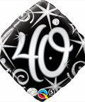 Buy Balloons 40th Elegant Sparkles & Swirls Foil Balloon, 18 Inches sold at Balloon Expert