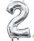 Buy Balloons SIlver Number 2 Foil Balloon, 16 Inches sold at Balloon Expert