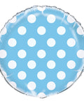 Buy Baby Shower Powder Blue Dots mylar foil balloon, 18 inches sold at Balloon Expert