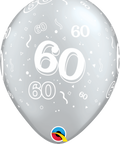 12" Silver Latex Balloon - 60 Elegant Sparkles & SwirlsHelium Inflated from Balloon Expert