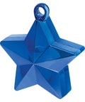 a blue star-shaped balloon weight