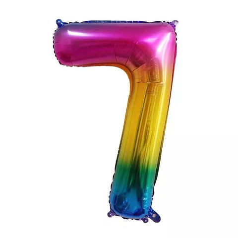 Buy Balloons Rainbow Ombre Number 7 Foil Balloon, 34 Inches sold at Balloon Expert