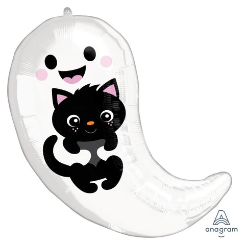 Buy Balloons Ghost with Cat Foil Balloon, 18 Inches sold at Balloon Expert