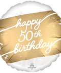Buy Balloons 50th Gold Birthday Foil Balloon, 18 Inches sold at Balloon Expert