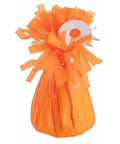 small neon orange foil balloon weight to hold balloon bouquets