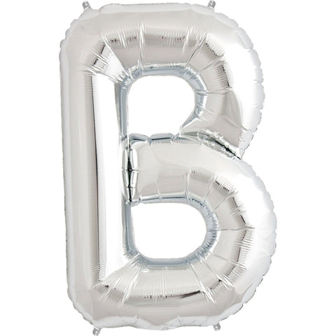 Buy Balloons Silver Letter B Foil Balloon, 16 Inches sold at Balloon Expert