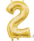 Buy Balloons Gold Number 2 Foil Balloon, 16 Inches sold at Balloon Expert