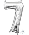 Buy Balloons SIlver Number 7 Foil Balloon, 16 Inches sold at Balloon Expert