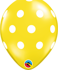 12" Yellow Latex Balloon - Polka DotsHelium Inflated from Balloon Expert
