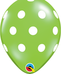 12" Green Latex Balloon - Polka Dots, Helium Inflated from Balloon Expert