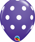 12" Purple Latex Balloon - Polka Dots, Helium Inflated from Balloon Expert