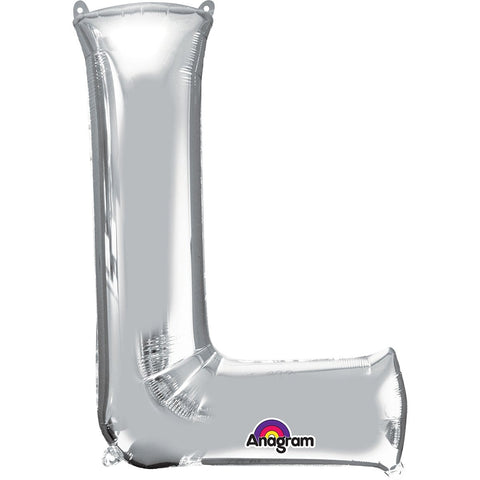 Buy Balloons Silver Letter L Foil Balloon, 16 Inches sold at Balloon Expert
