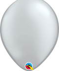 12" Pearl Silver Latex Balloon, Helium Inflated from Balloon Expert
