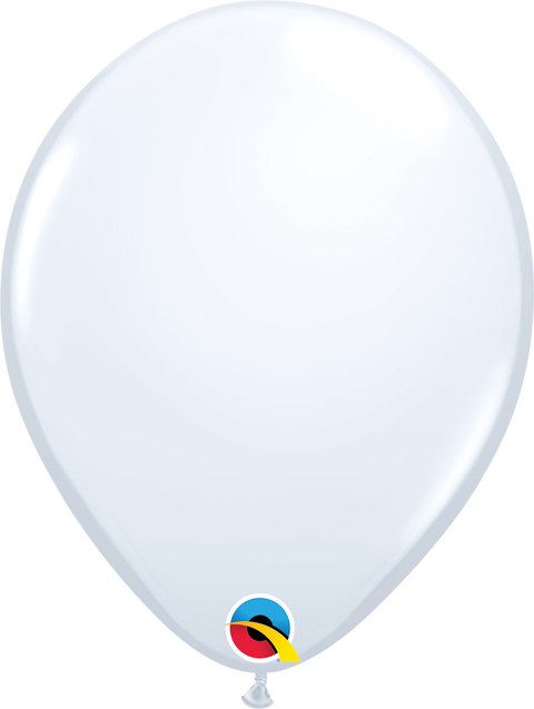 12" White Latex Balloon,Helium Inflated from Balloon Expert