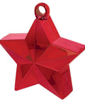 a red star-shaped balloon weight