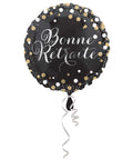 Buy Balloons Black And Gold Bonne Retraite Foil Balloon, 18 Inches sold at Balloon Expert