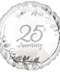 Buy Balloons 25th Anniversary Foil Balloon, 18 Inches sold at Balloon Expert