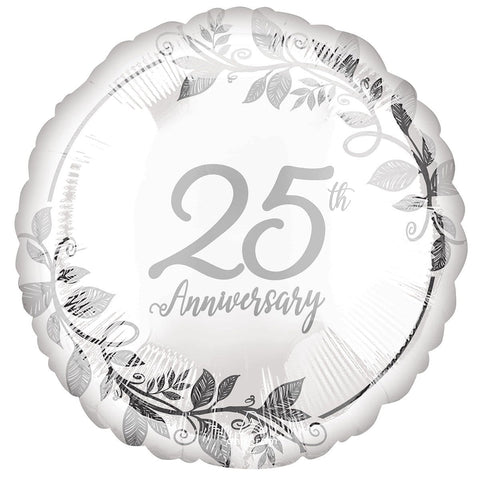 Buy Balloons 25th Anniversary Foil Balloon, 18 Inches sold at Balloon Expert