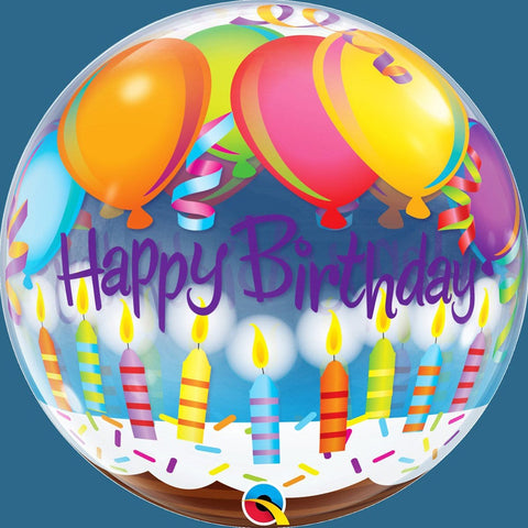 Buy Balloons Happy Birthday Balloons & Candles Bubble Balloon sold at Balloon Expert