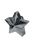 black star shaped balloon weight with a metallic finish
