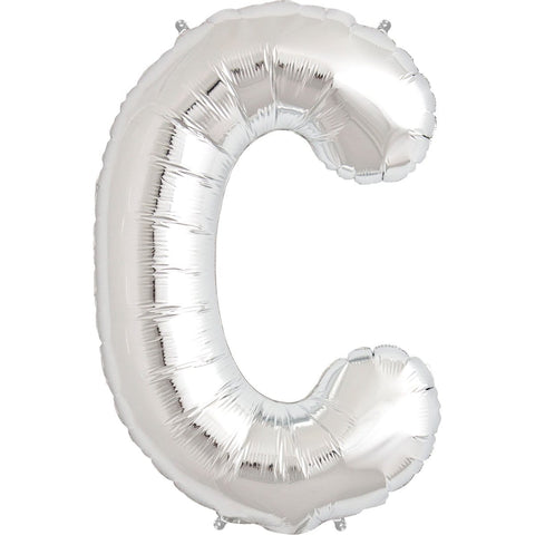 Buy Balloons Silver Letter C Foil Balloon, 16 Inches sold at Balloon Expert
