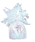 iridescent foil balloon weight to hold bouquets down to the ground
